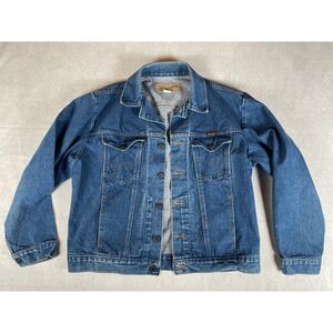 Vintage 90s M-159 74144 USA Made Wrangler Denim Jacket Western Style Size L 44